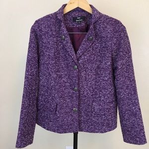 Dennis by Dennis Basso purple tweed blazer sz XS